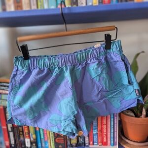 Patagonia Blue Floral Women's Athletic Shorts
